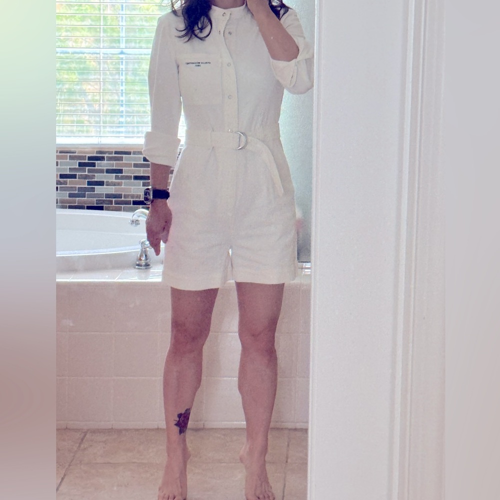 New! Stella McCartney White Belted Rompers